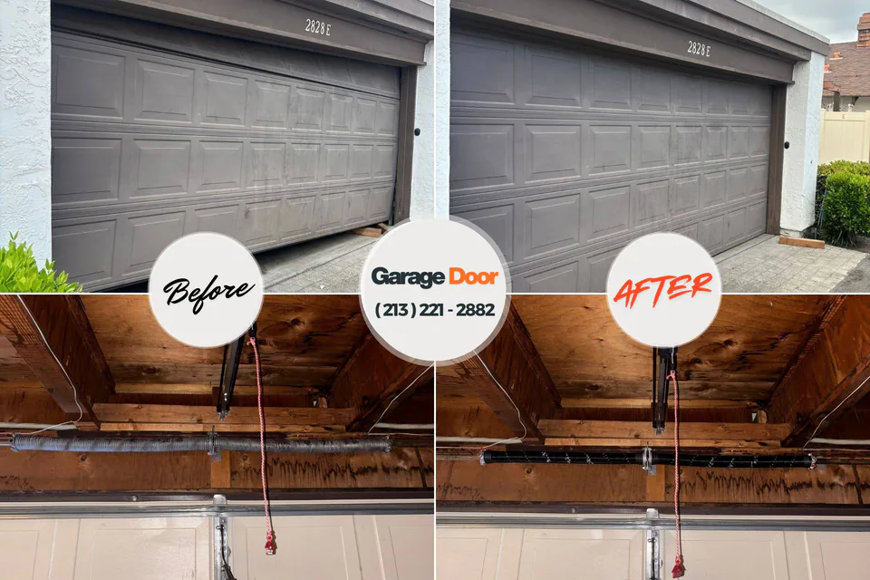 Before and after: garage door repair New Market, VA